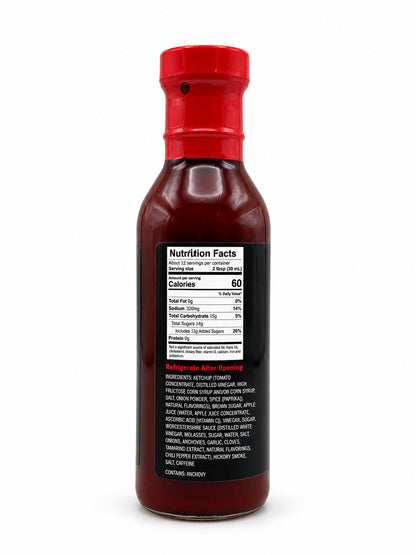 Over the Fire BBQ Supply Pitmaster BBQ Sauce ingredients list on a white background