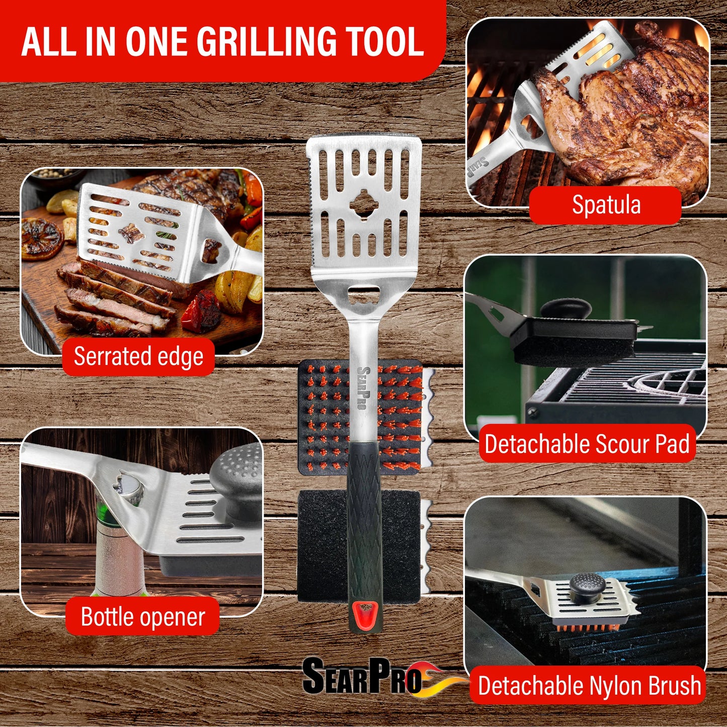 Sear Pro Spatula & Grill Brush