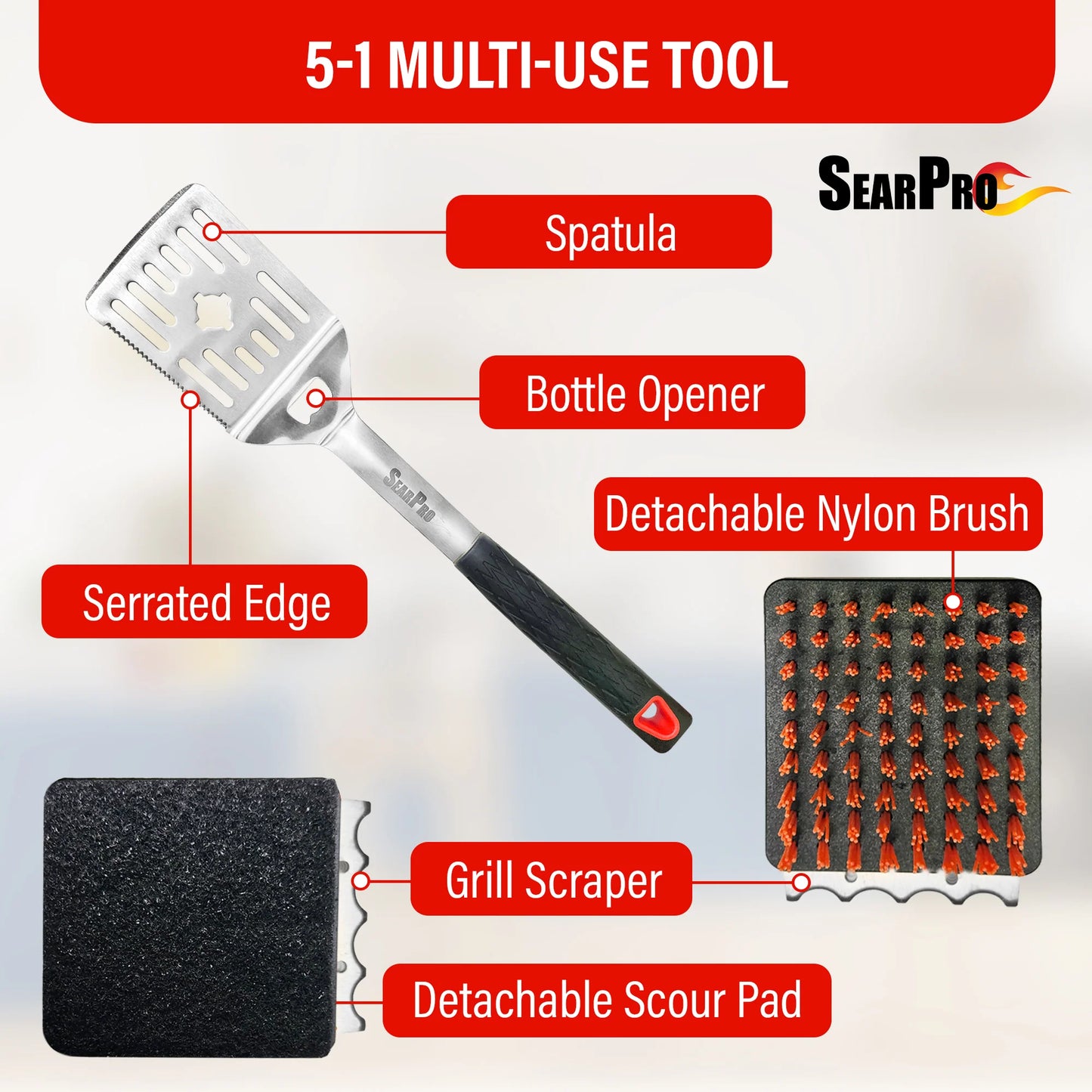 Sear Pro Spatula & Grill Brush