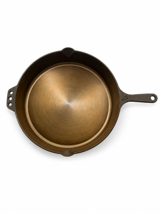 Smithey 14" Cast Iron Skillet on a white background