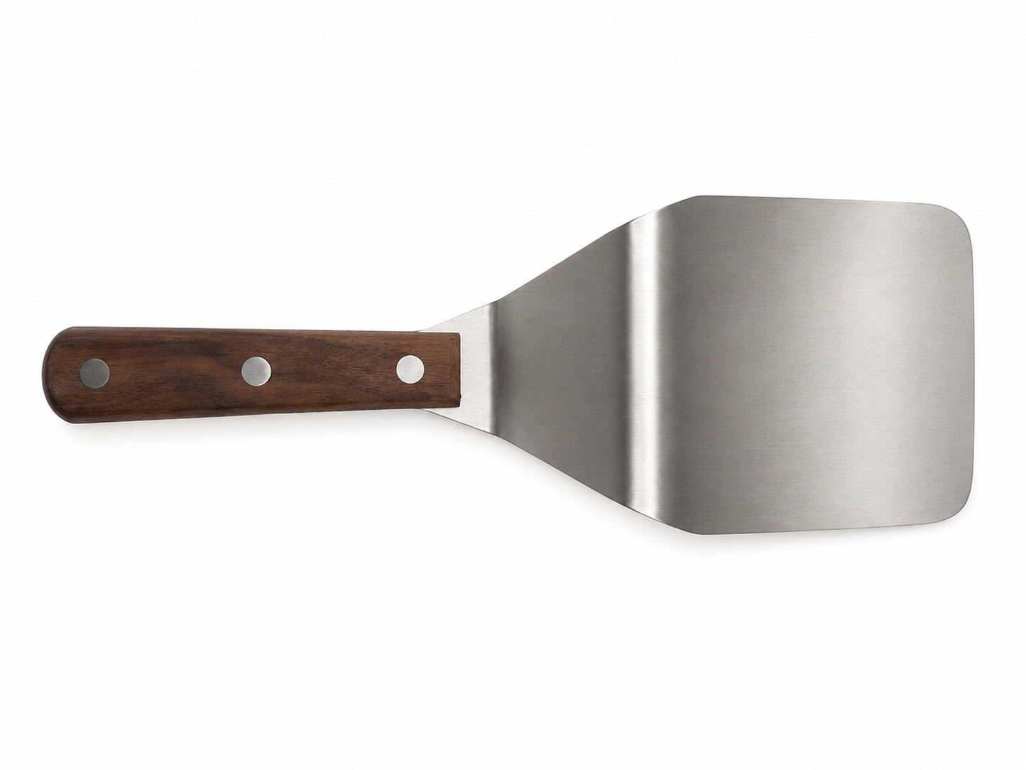 Smithey Ironware Mighty spatula with wooden handle on a white background
