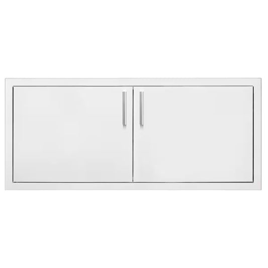 White cabinet with two doors on a white background