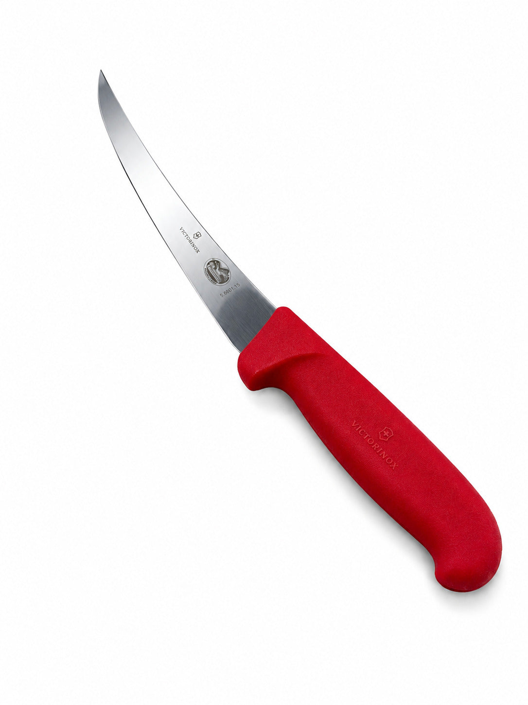 Victorinox Boning Knife with a red handle on a white background