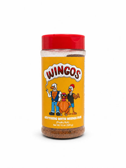 Wingos Anything with Wings Rub bottle on a white background