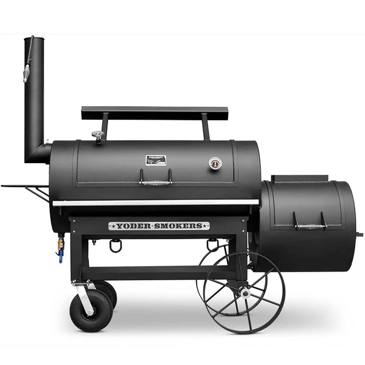 Yoder Smokers Kingman Offset with Casters on a white background