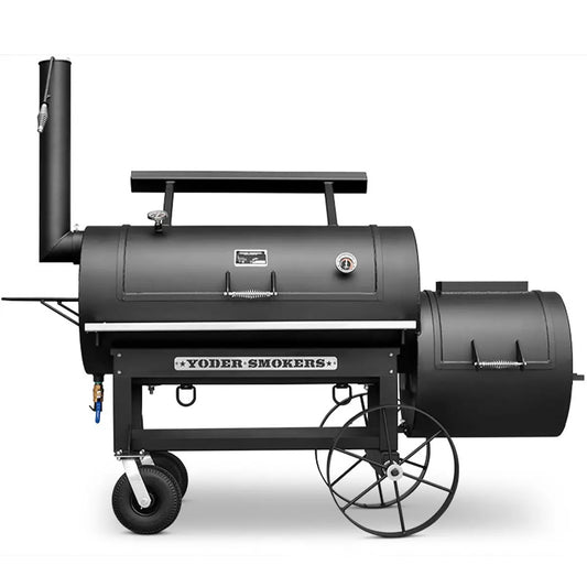 Yoder Smokers Kingman Offset with Casters on a white background