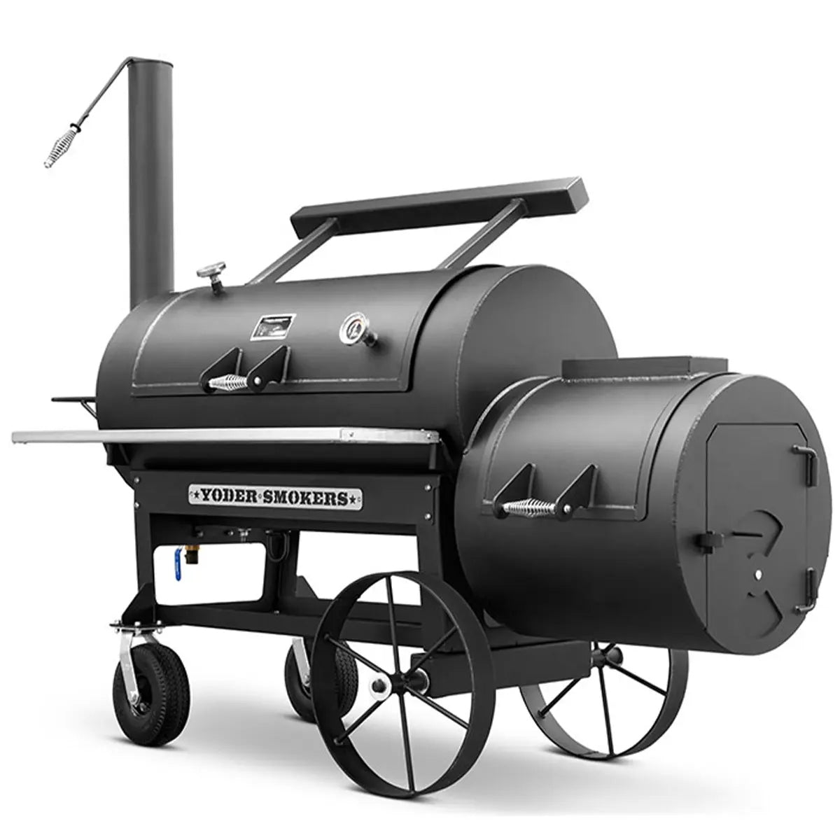 Yoder Smokers Kingman Offset with Casters on a white background