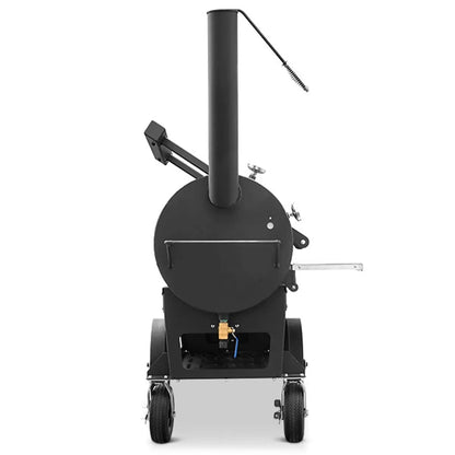 Yoder Smokers Kingman Offset with Casters on a white background