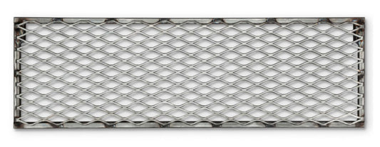 Metallic grid filter with diamond pattern on a white background
