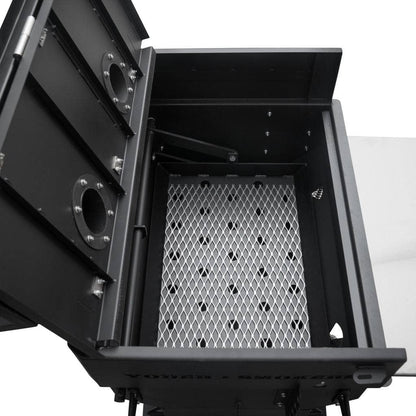 Close up of the Yoder Smokers Charcoal Flat Top Grill cooking grate on a white background