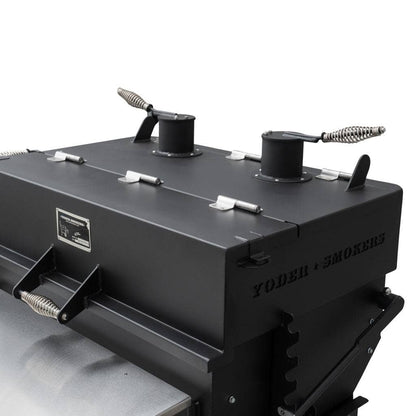 Yoder Smokers Charcoal Flat Top Grill Adjustable dampers on a white background