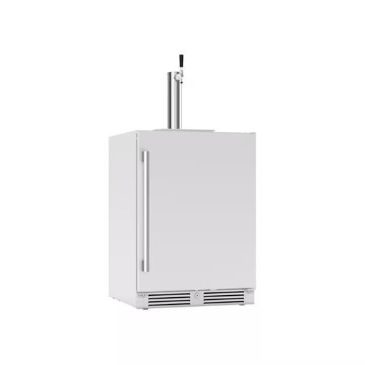 Zephyr Presrv 24 Inch Outdoor Kegerator & Beverage Cooler Single Tap w/ Line Cleaning Kit - PRKB24C01AS-OD on a white background