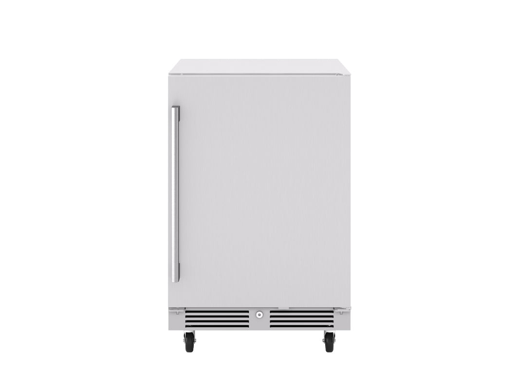 Zephyr Presrv 24-Inch Outdoor Beverage Cooler on casters on a white background