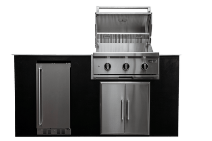 Coyote 4 Piece Outdoor Kitchen Island Lid Open