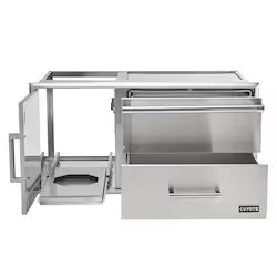 Coyote 42" Access Door With Storage & Warming Drawer Combo