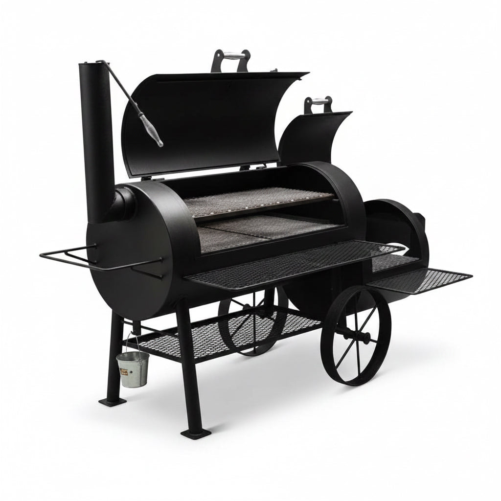 Black barbecue grill on a white background